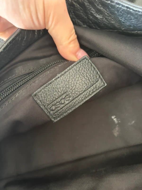 ASOS Black leather asos backpack