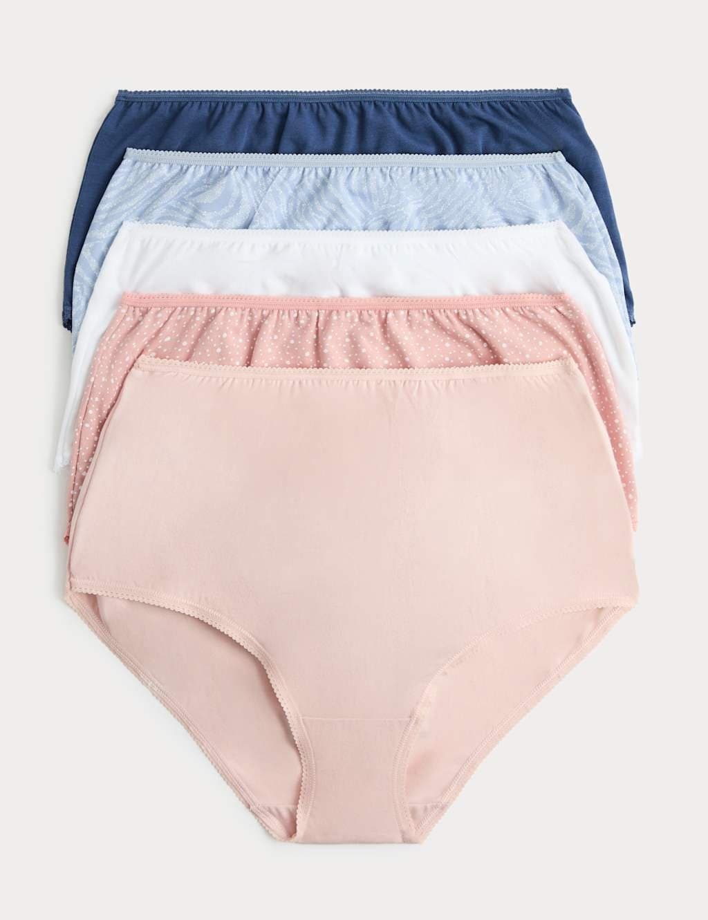 Marks & Spencer M&S 5pk Cotton Lycra™ Printed Full Briefs Dark Blue Mix