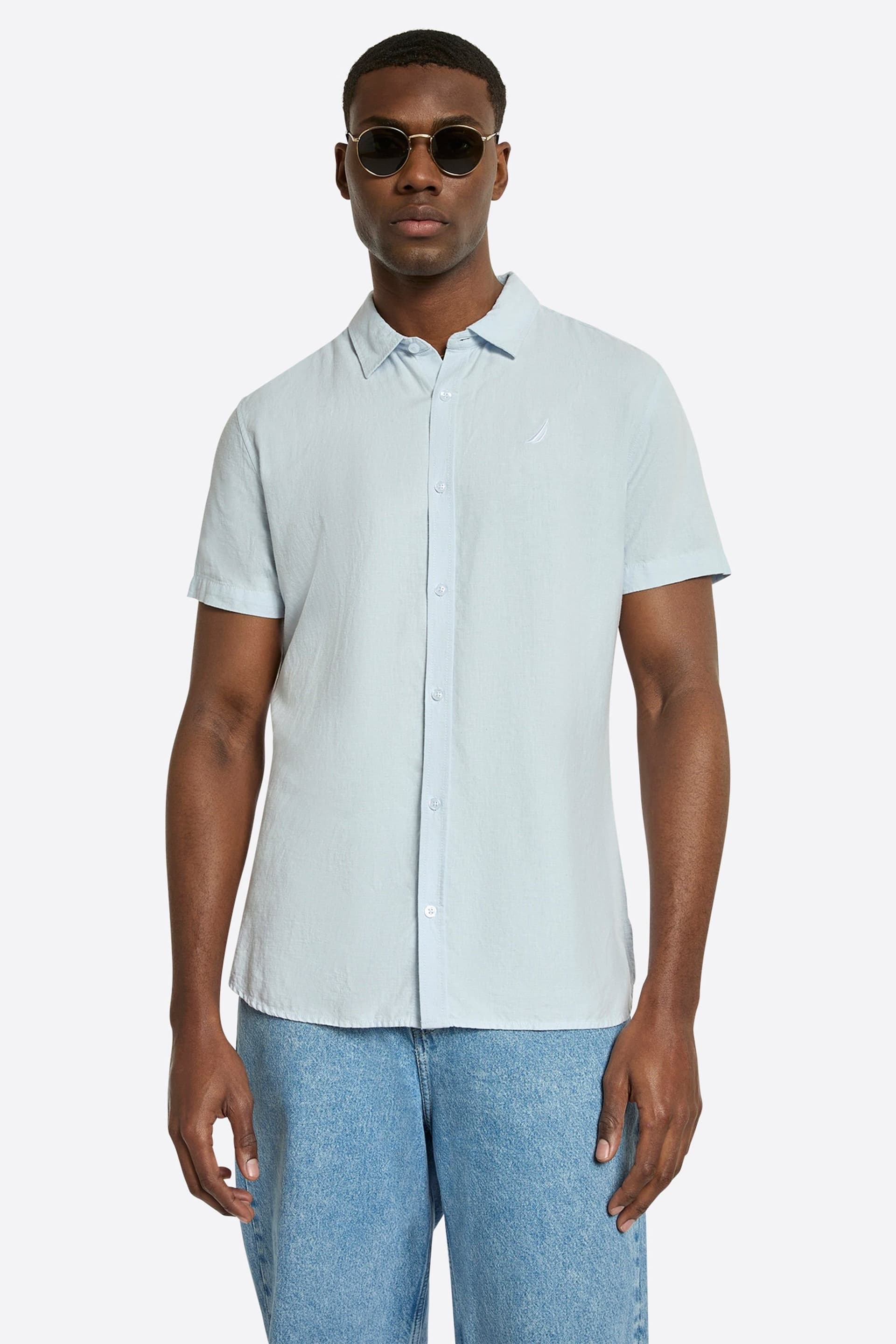 Nautica Nautica Men's Andre SS Shirt in Pale Blue