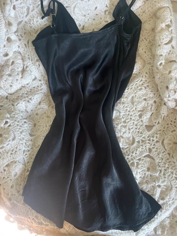 Bershka black silk mini dress