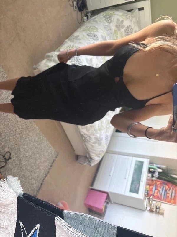 Bershka Silk black midi dress