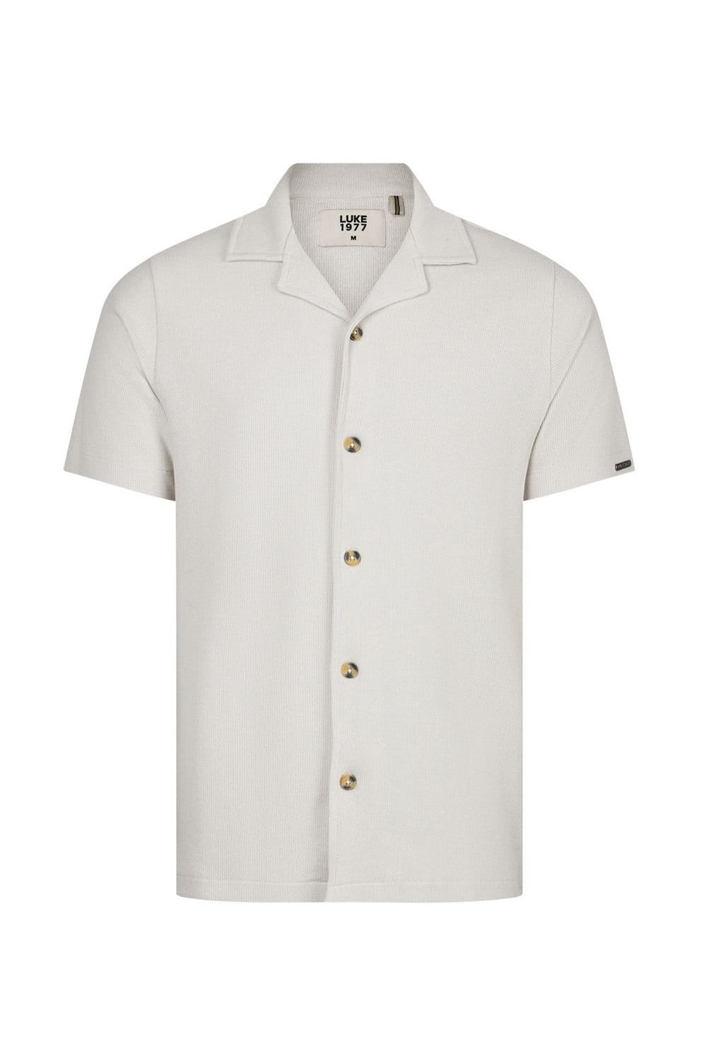 Luke 1977 Luke 1977 Men's Pacaya Button Through Shirt in Light Grey - 4