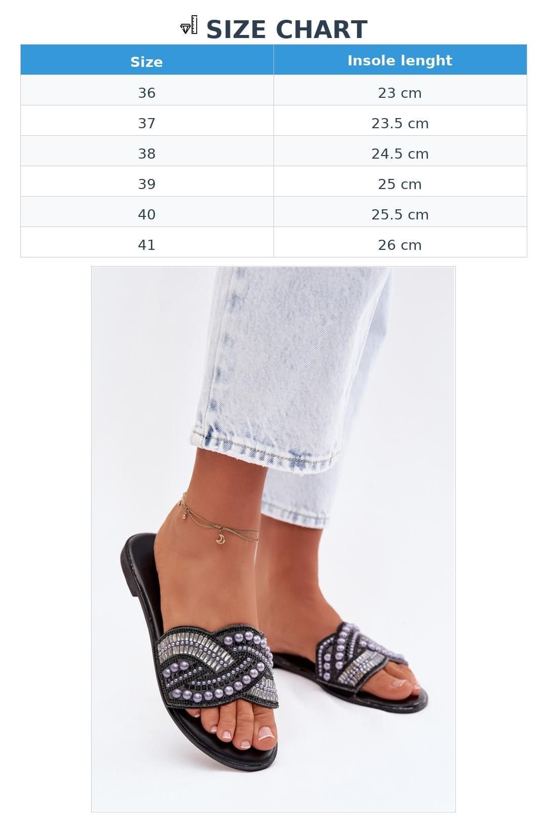 Love Lace Love Lace Women's Crystals Embellished Flat Sandal Flip Flops for Summer in Black - 4