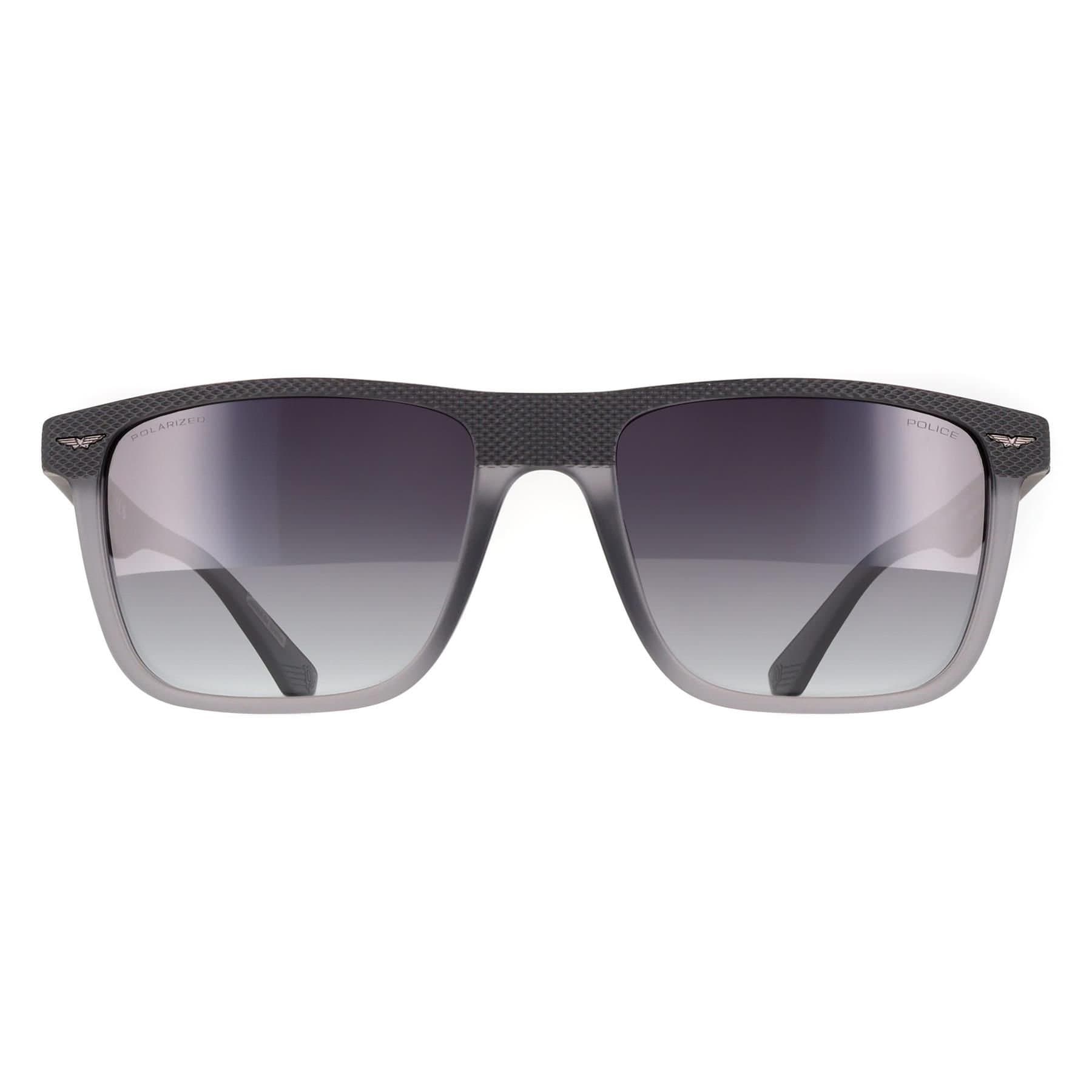 Police Police Men's Rectangle Matte Dark Grey Smoke Gradient SPLE02 Gator 2