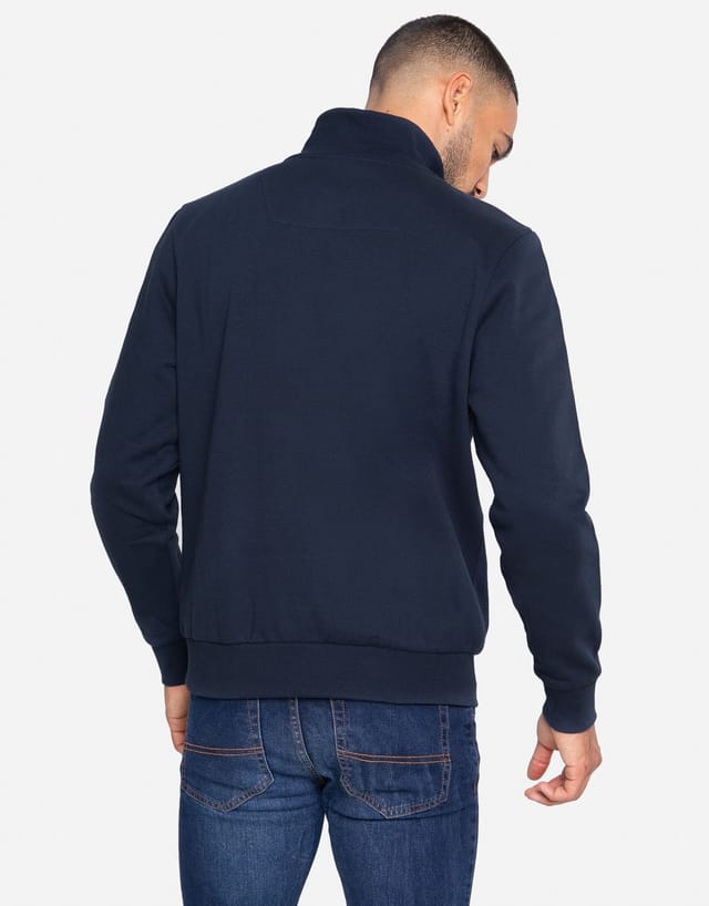 Threadbare threadbare Men's 'Patrick' Zip Neck Sweatshirt in Navy - 2