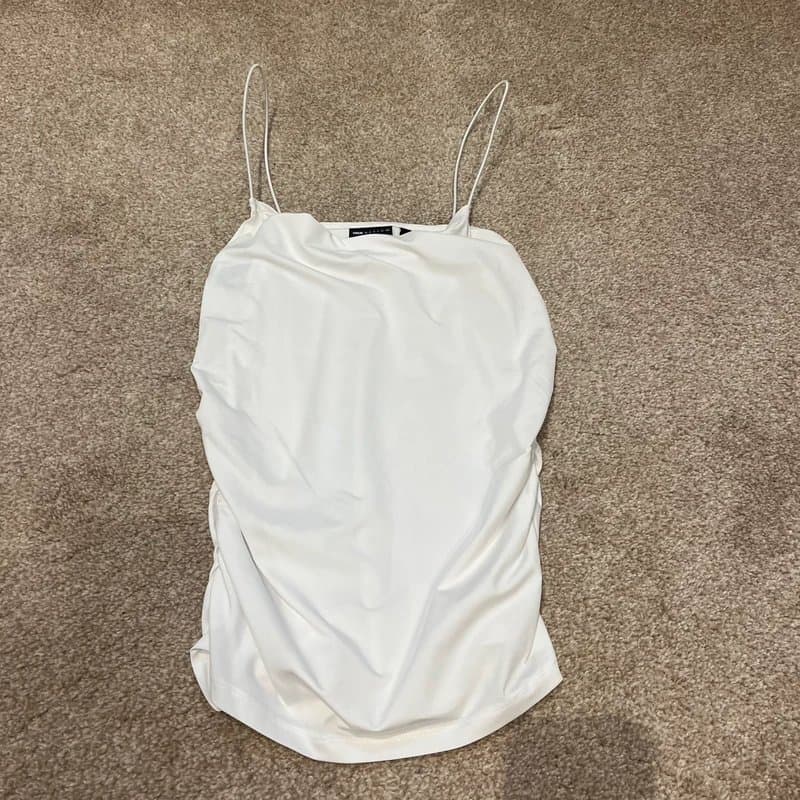 ASOS ASOS White Ruched Cami Top  Size S