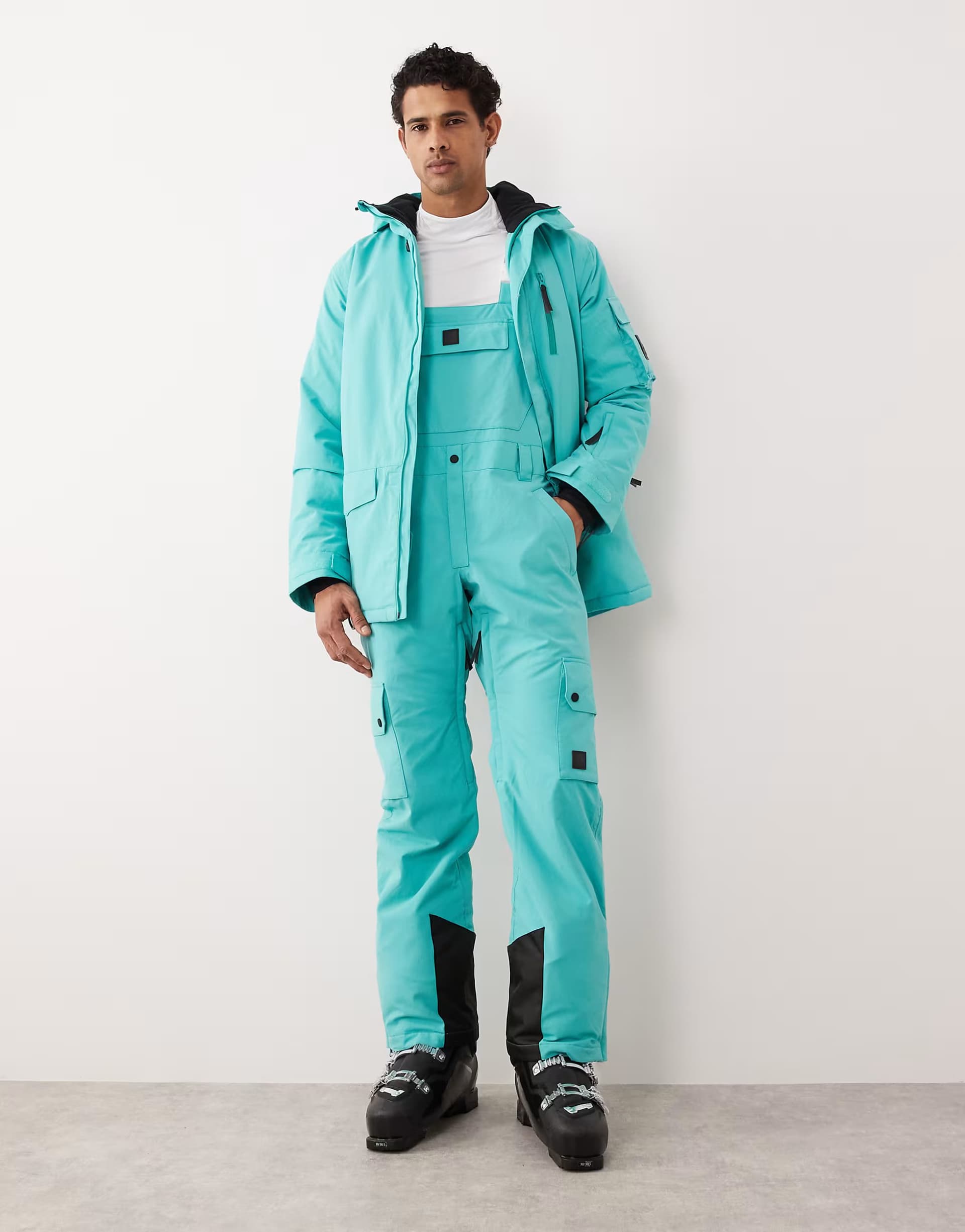ASOS OOSC Yeh man bib pant - aqua in aqua