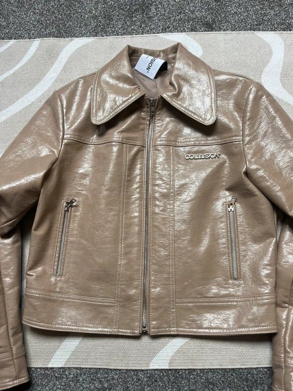 ASOS Collusion beige leather jacket