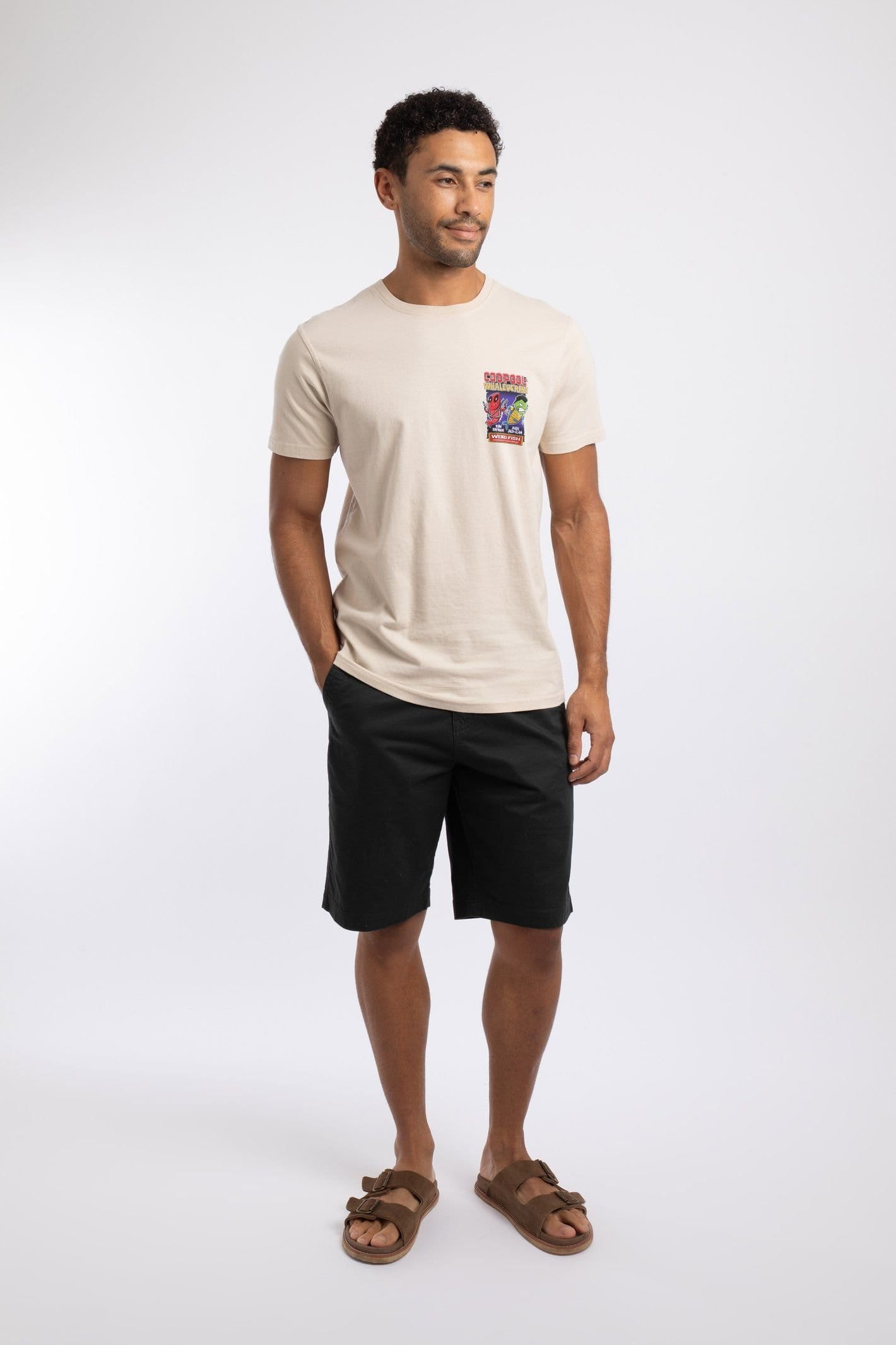 Weird Fish Weird Fish Men's Codpool Artist T-Shirt in Ecru - 4