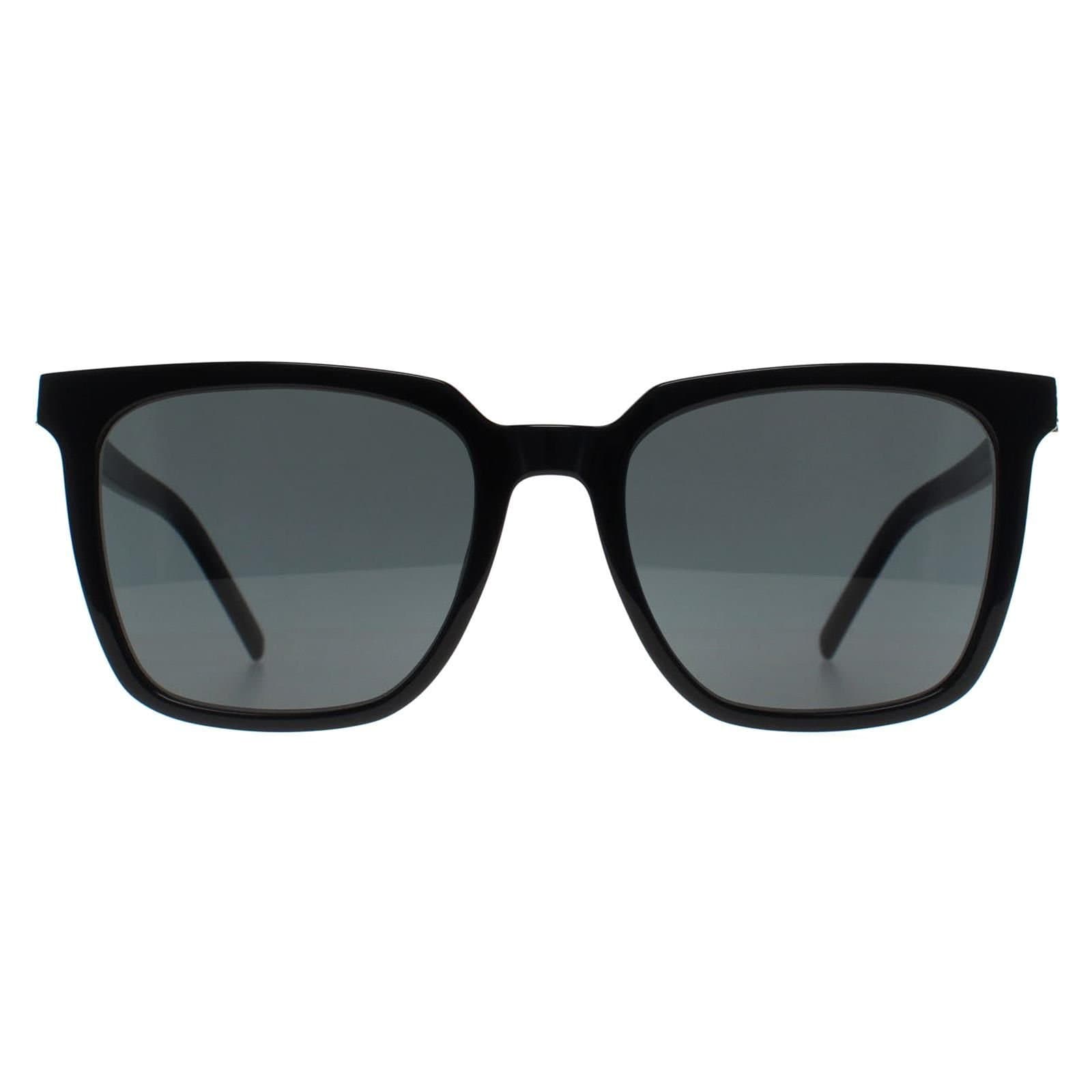 Saint Laurent Saint Laurent Women's Square Shiny Black Dark Grey SL M146
