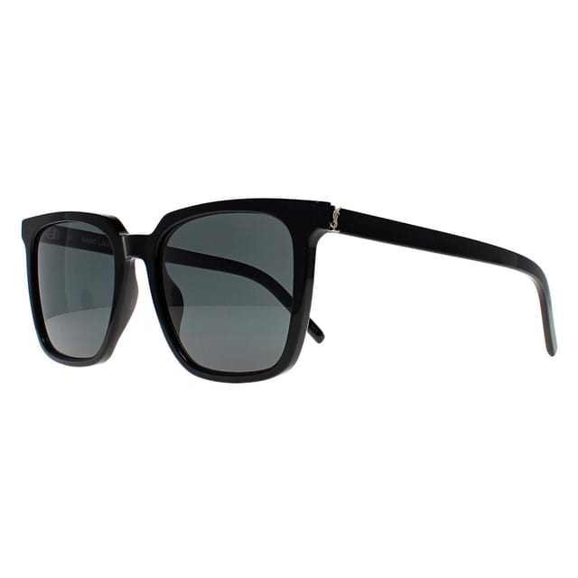 Saint Laurent Saint Laurent Women's Square Shiny Black Dark Grey SL M146 - 2