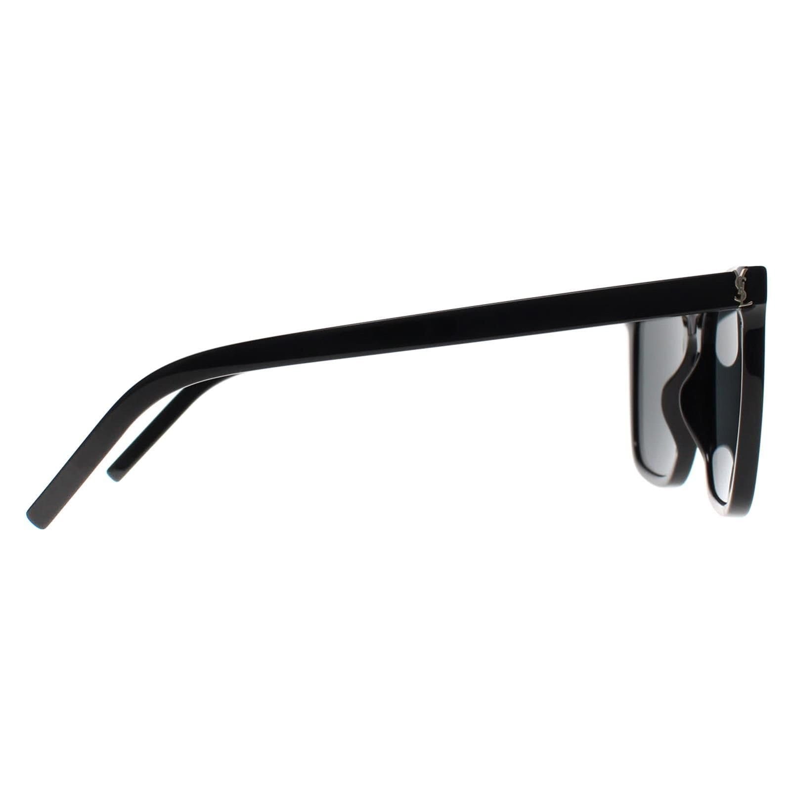 Saint Laurent Saint Laurent Women's Square Shiny Black Dark Grey SL M146 - 4