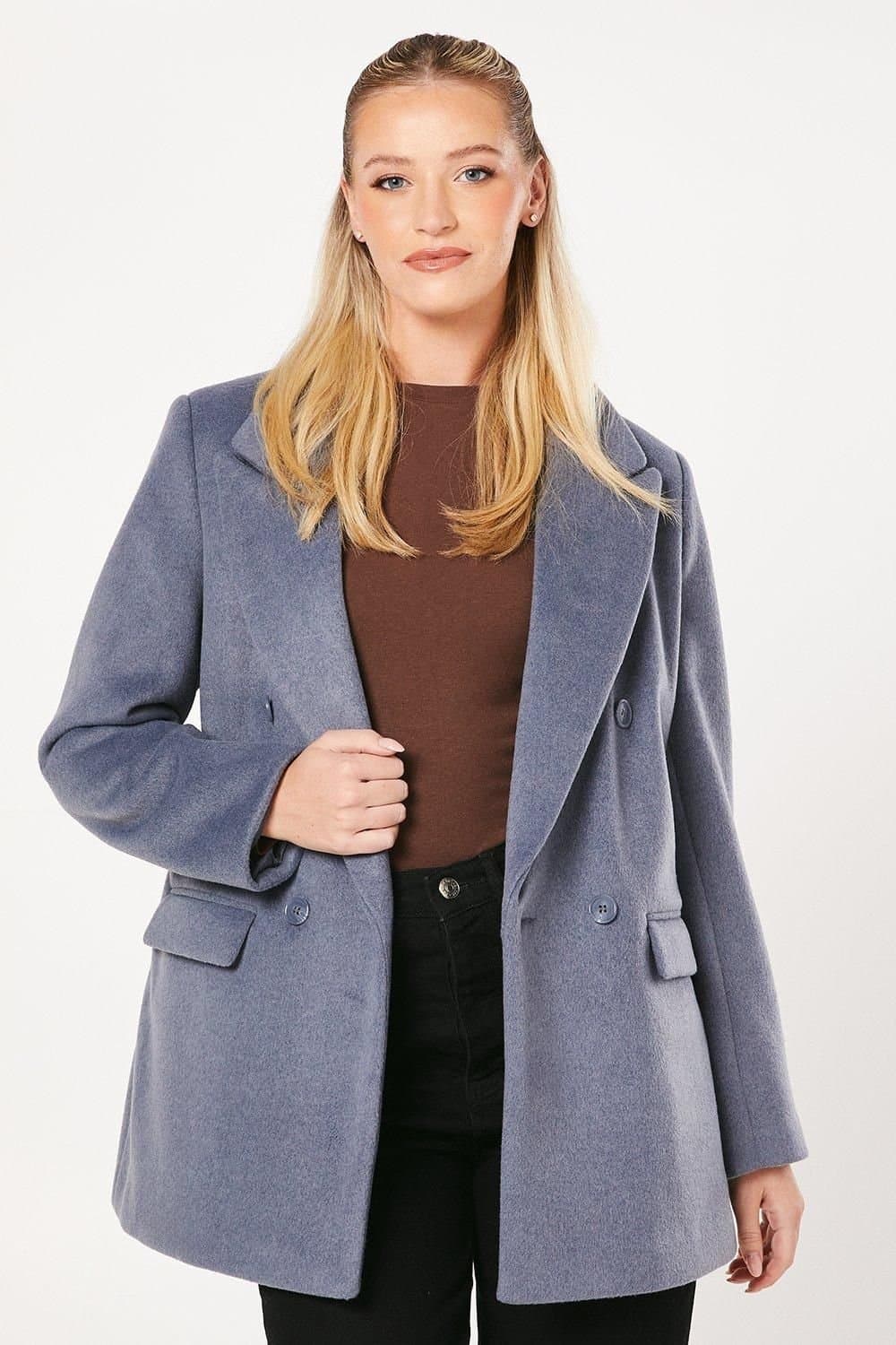 Dorothy Perkins Dorothy Perkins Women's Smart Pocket Detail Blazer Coat in Blue