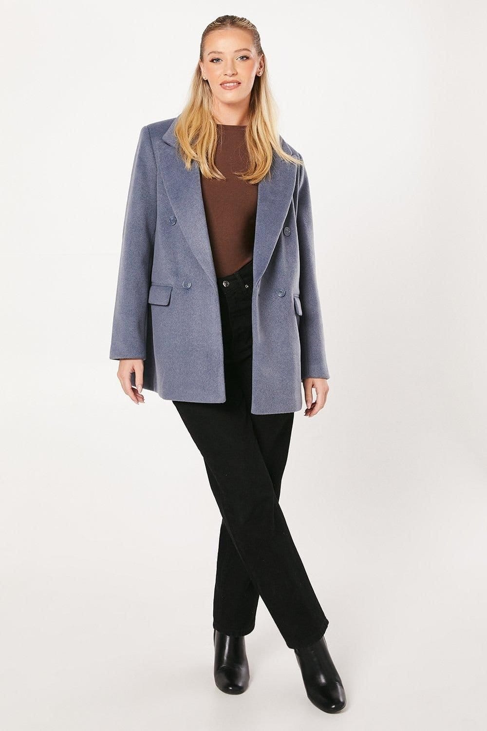 Dorothy Perkins Dorothy Perkins Women's Smart Pocket Detail Blazer Coat in Blue - 4