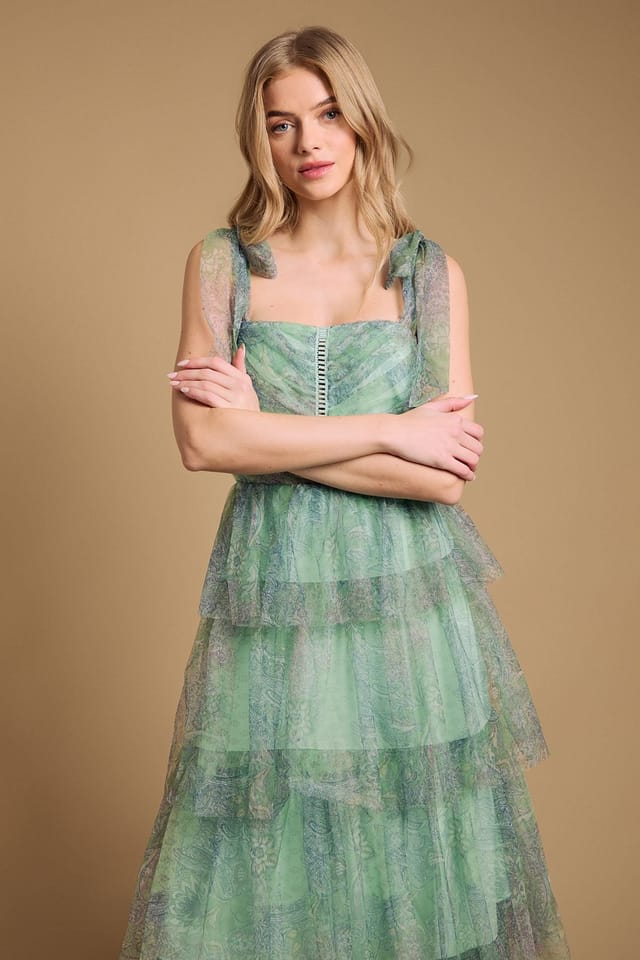 Oasis Oasis Women's Tiered Tie Strap Maxi Dress - 2