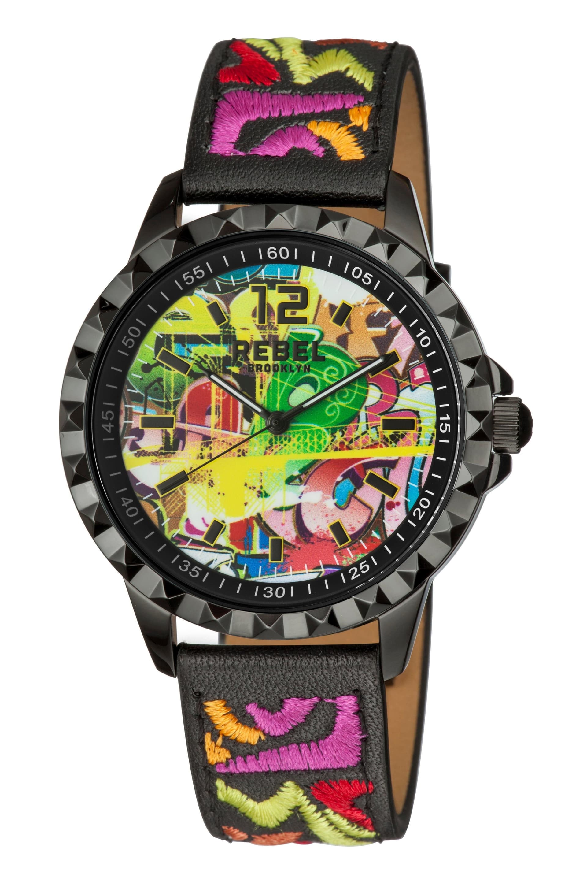 Rebel Rebel Women's Dumbo Black Dial Leather Watch