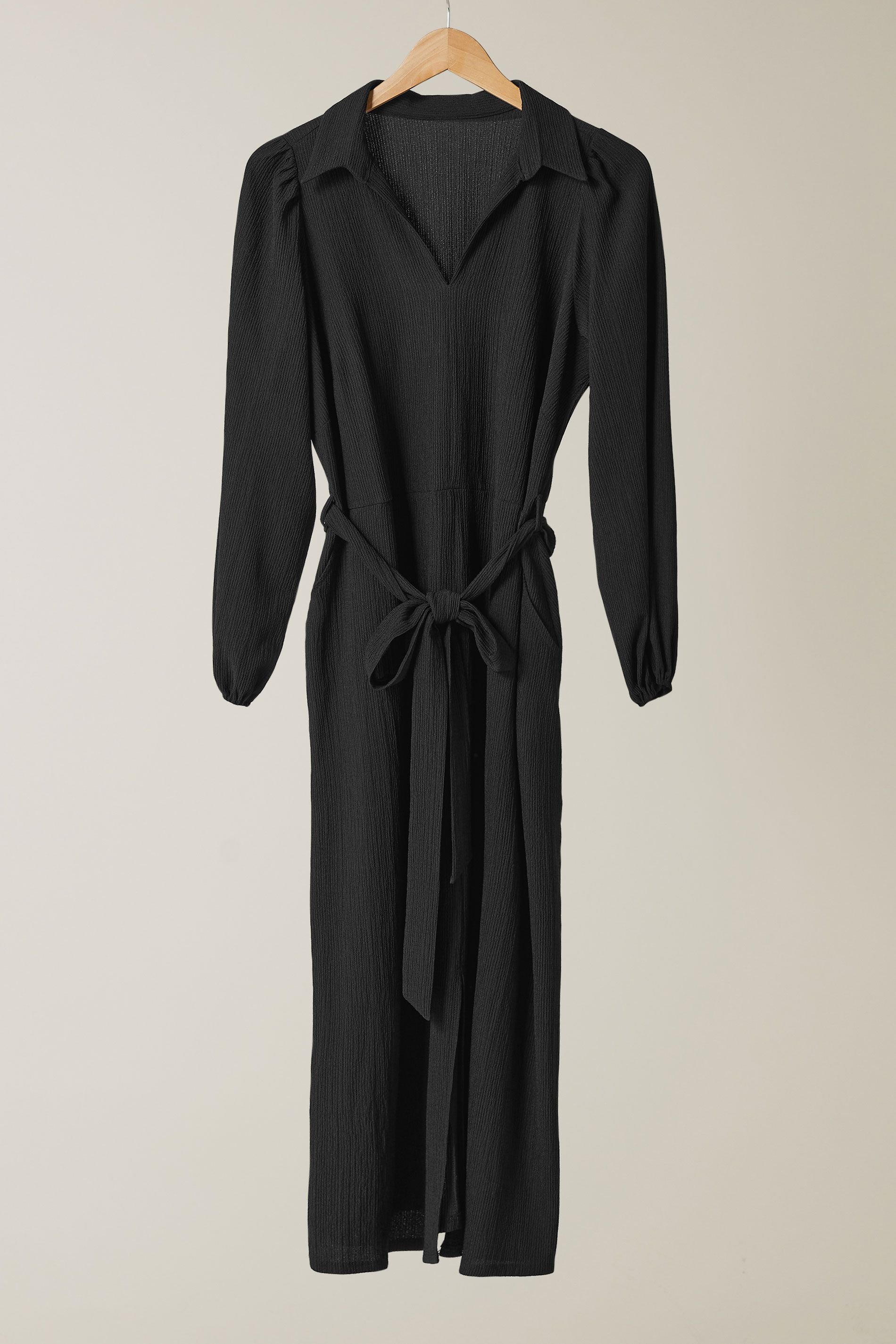 Evans Evans Women's Crepe Shirt Dress in Black - 2