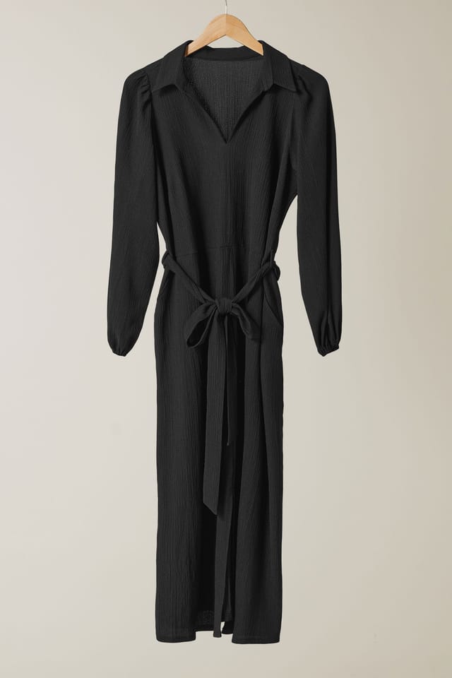 Evans Evans Women's Crepe Shirt Dress in Black - 2