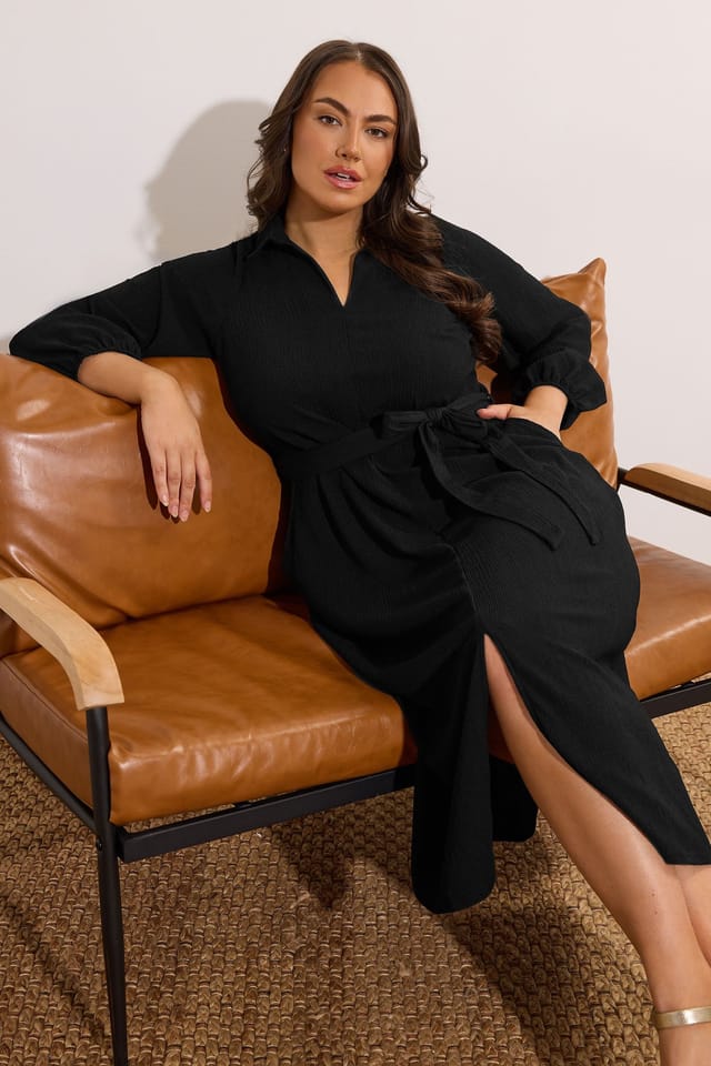 Evans Evans Women's Crepe Shirt Dress in Black - 3