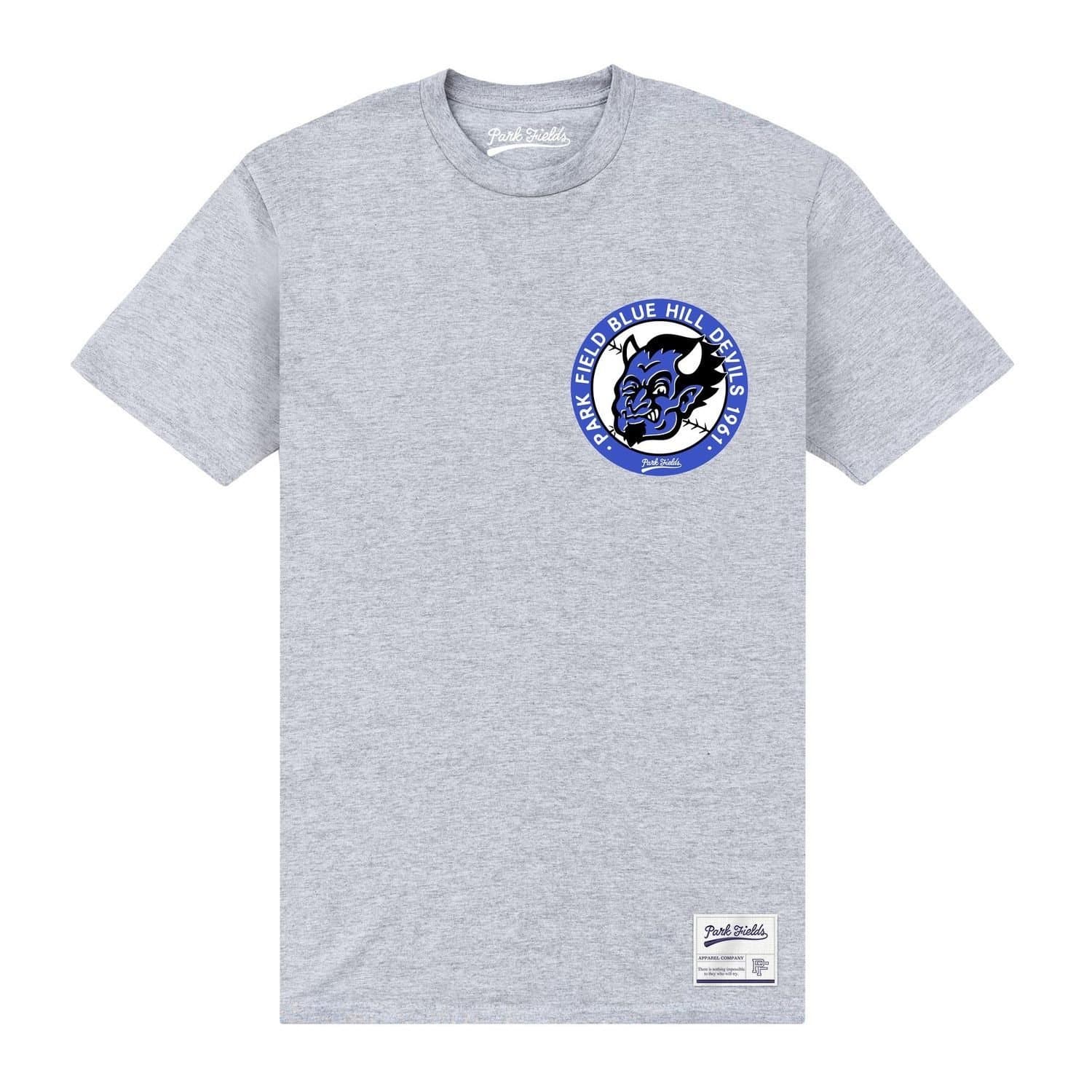 Blue Devils Blue Devils Men's Crest Back Print Grey T-Shirt