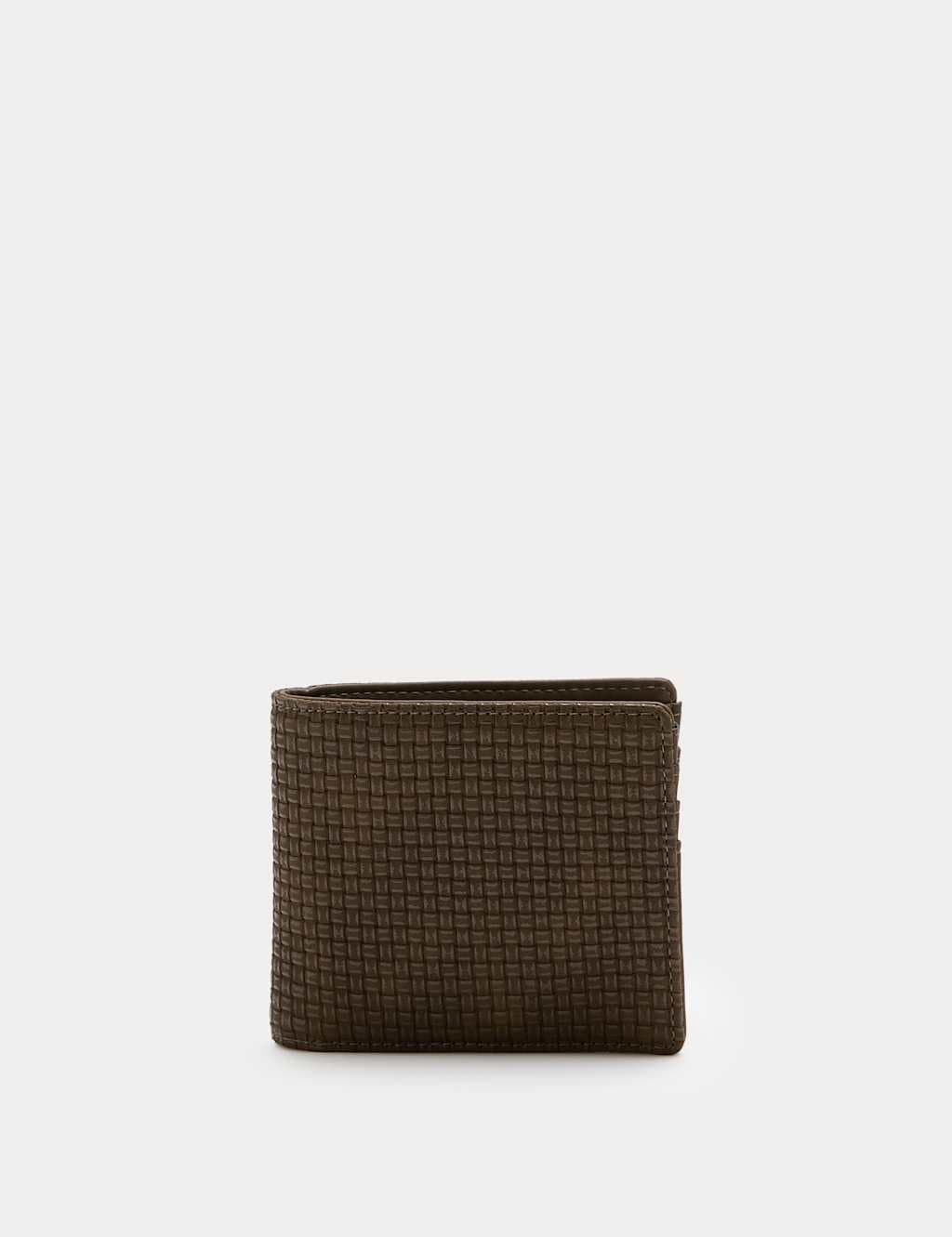 Marks & Spencer M&S Faux Leather Textured Bi-Fold Wallet Brown