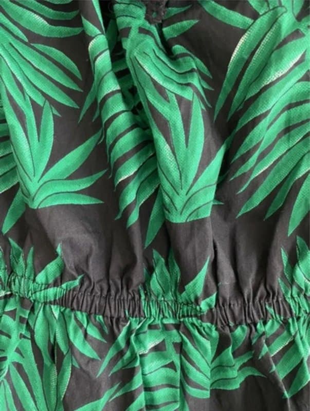 Missguided Green Black Tropical Crochet Trim Playsuit Frilly Tassels 8 BNWT Missguided