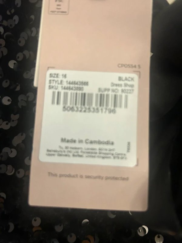 Tui Black Sequin Shift Dress – Size 16 – New With Tags – Tu - 1
