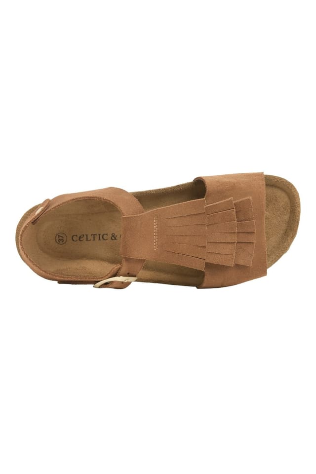 Celtic & Co Celtic & Co Women's Fringed Sandal in Light Tan - 3