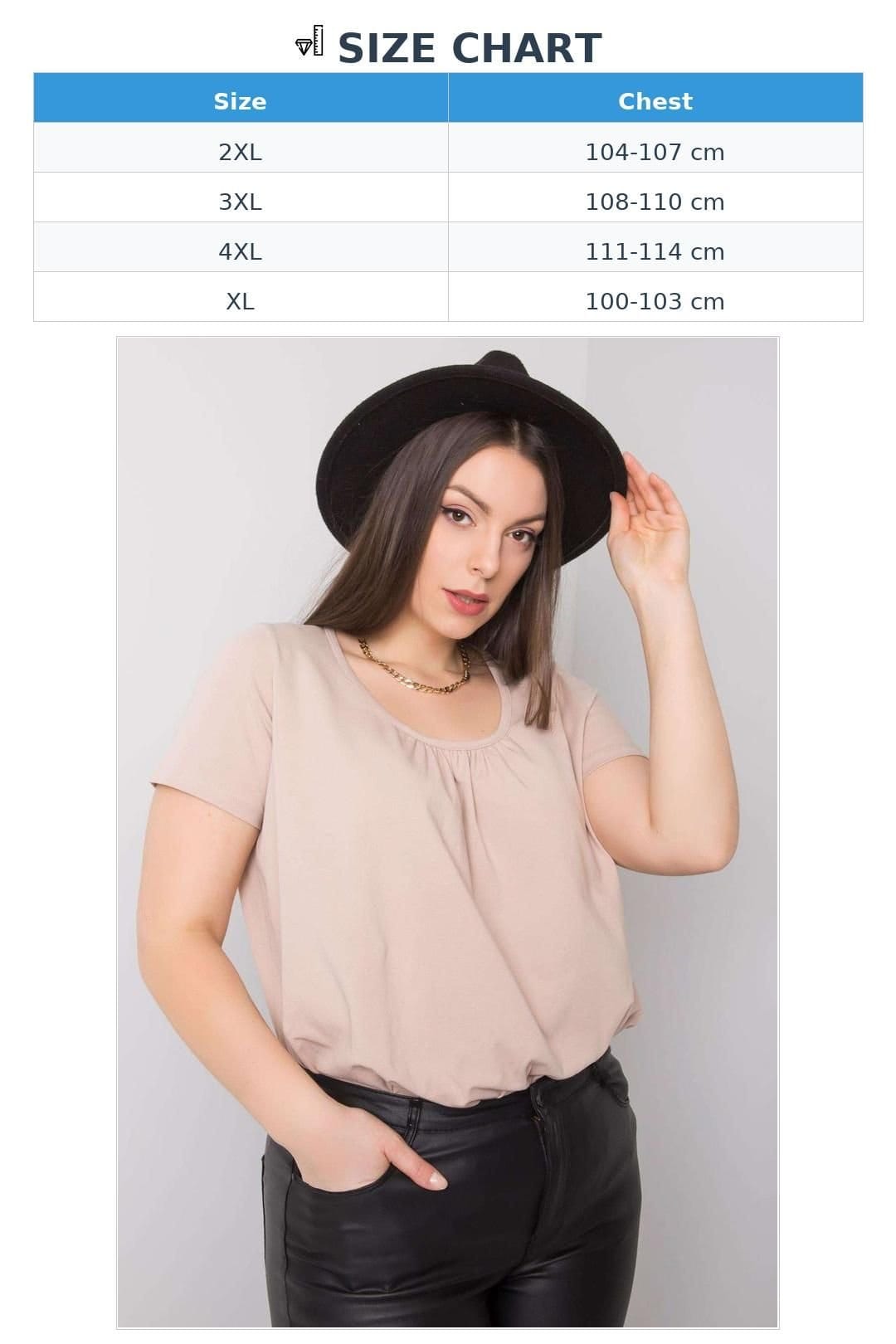 Love Lace Love Lace Women's Plus Size Everyday Short Sleeve T-Shirt in Beige - 4