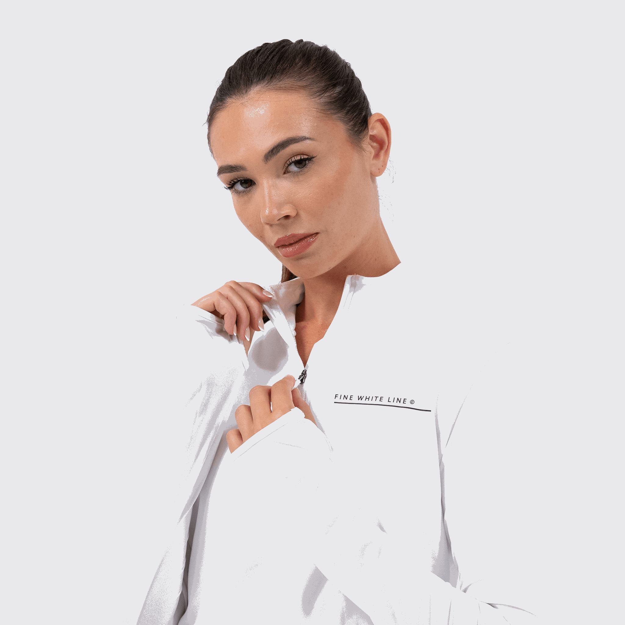 Fine White Line Fine White Line Women's Orbit 1/4 Zip Jacket in White - 2