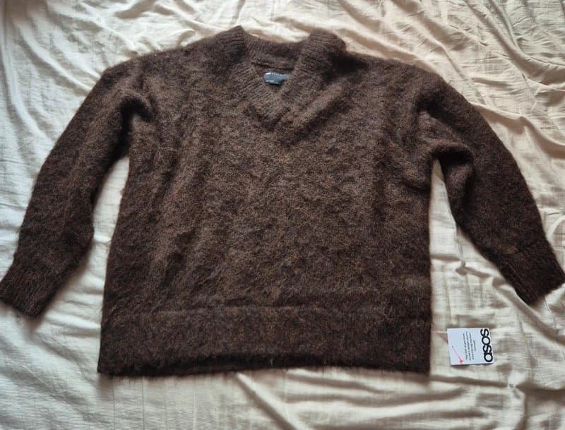 ASOS Brown v neck knitted jumper