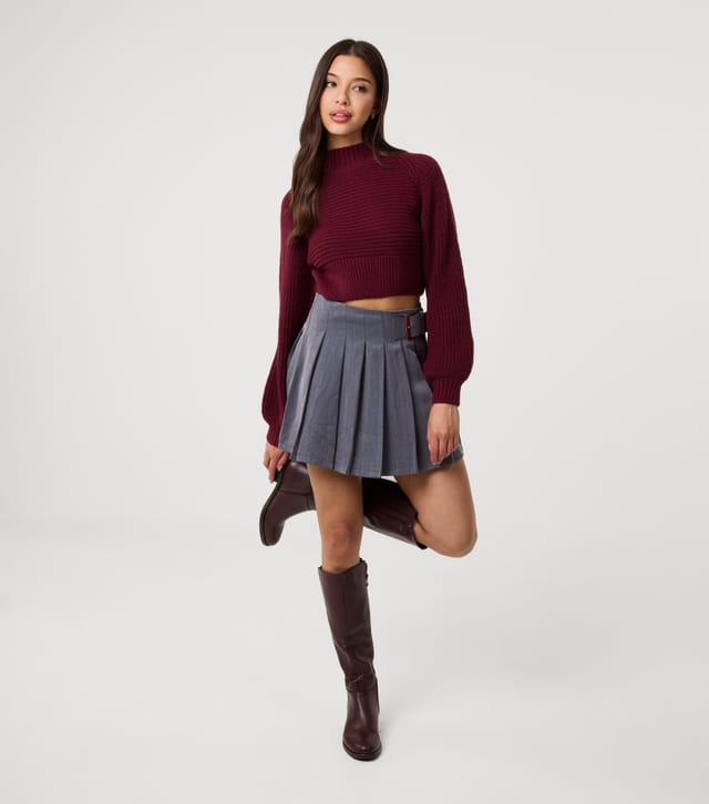 Pink Vanilla Women's Burgundy High Neck Jumper Pink Vanilla New Look - 2