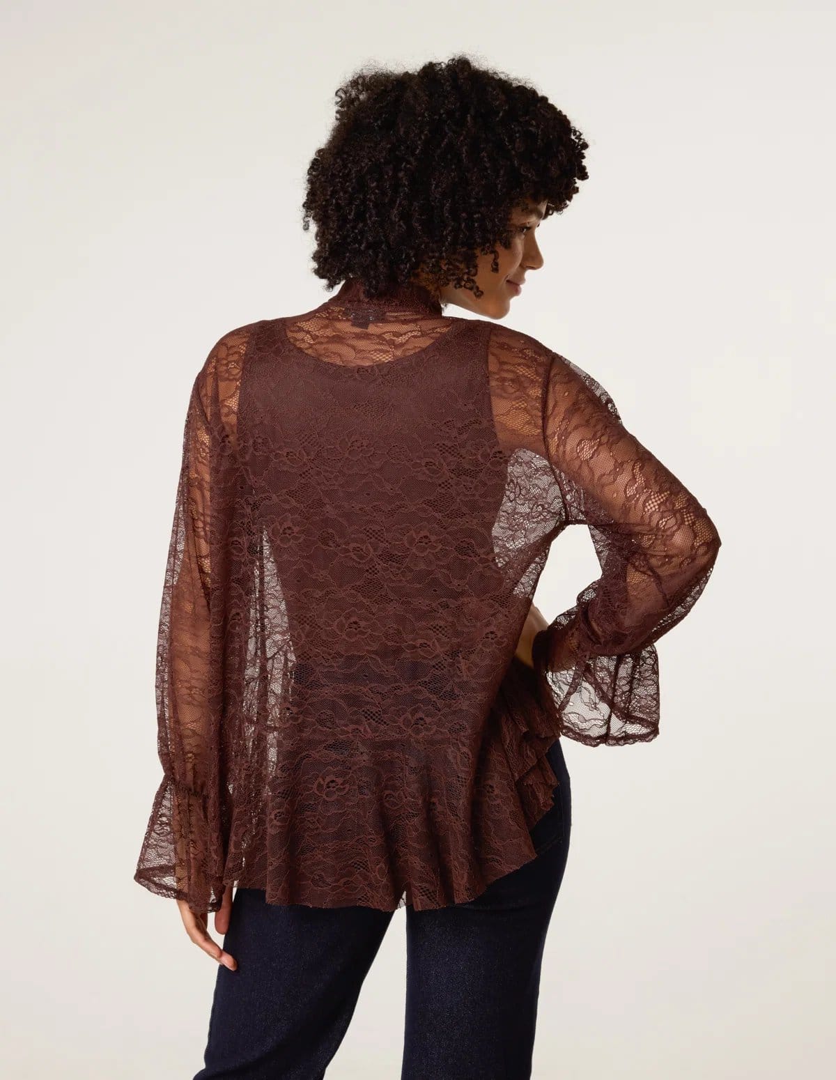 Blue Vanilla Lace Pussybow Blouse - 4