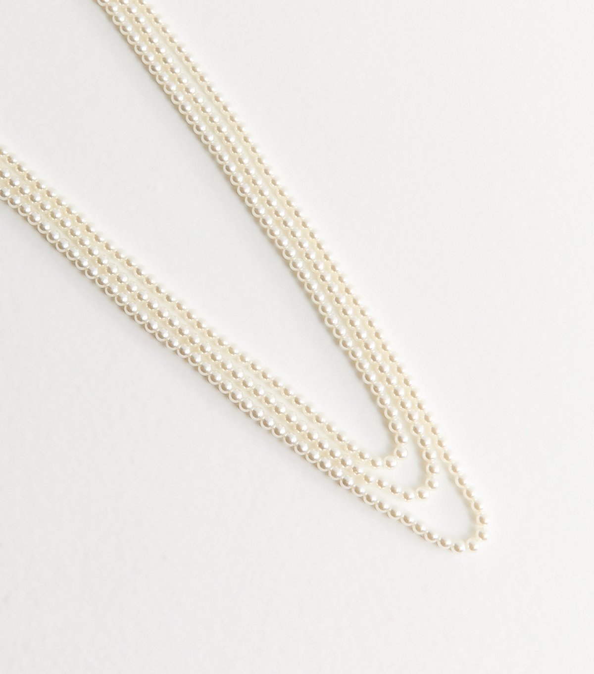 New Look Cream 3 Strand Long Faux Pearl Necklace New Look - 3