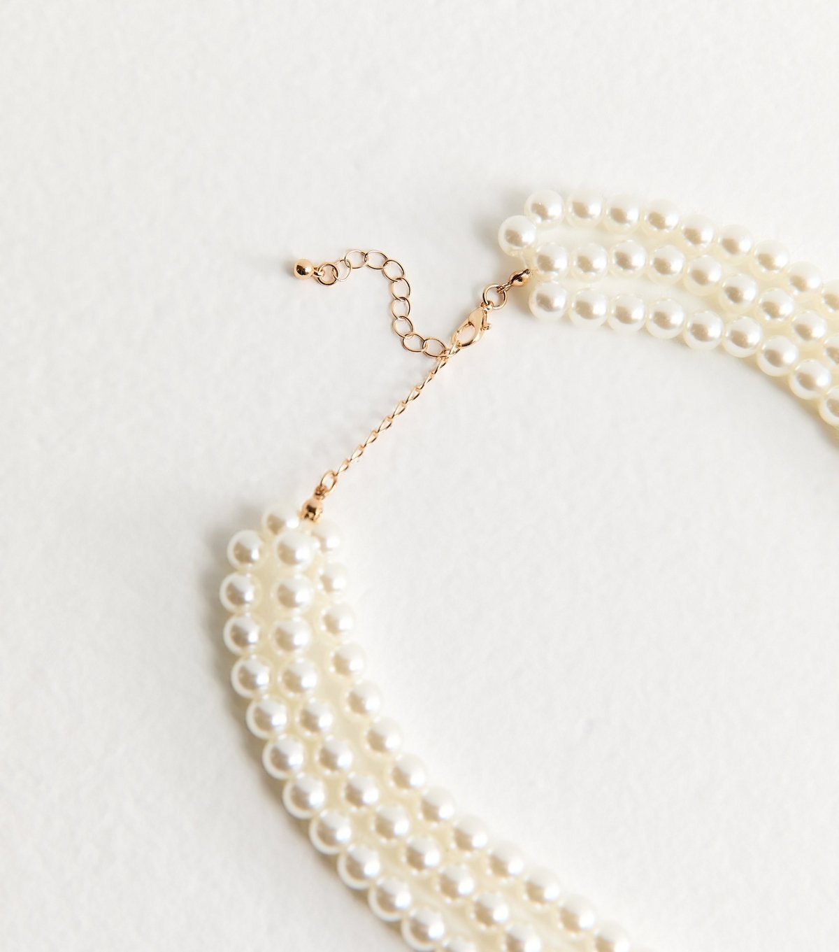 New Look Cream 3 Strand Long Faux Pearl Necklace New Look - 4