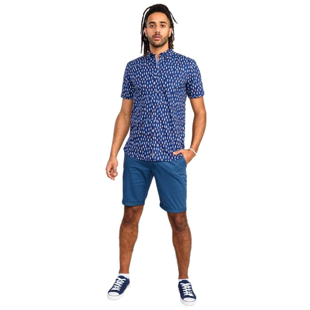 Duke Clothing Duke Clothing Men's D555 Hackford Short-Sleeved Shirt in Navy - 3