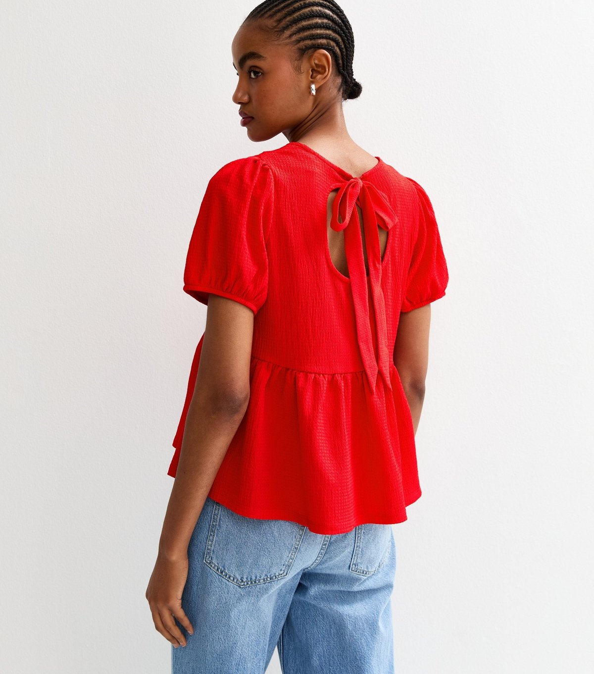 New Look Women's Tall Red Tie Back Flared Hem Top New Look - 4