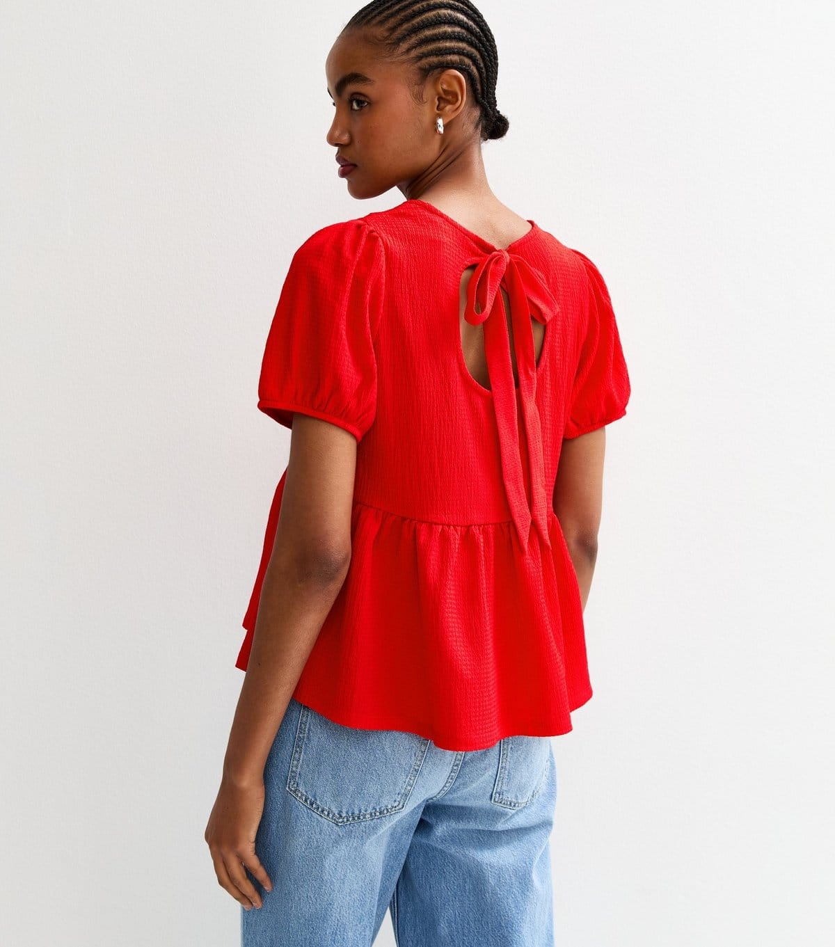 New Look Women's Tall Red Tie Back Flared Hem Top New Look - 4