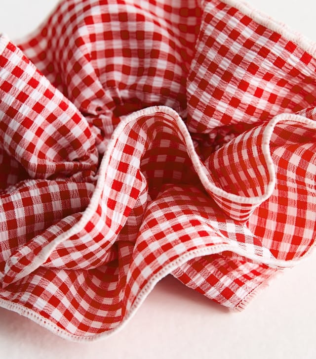 New Look Red Frilly Gingham Scrunchie New Look - 3