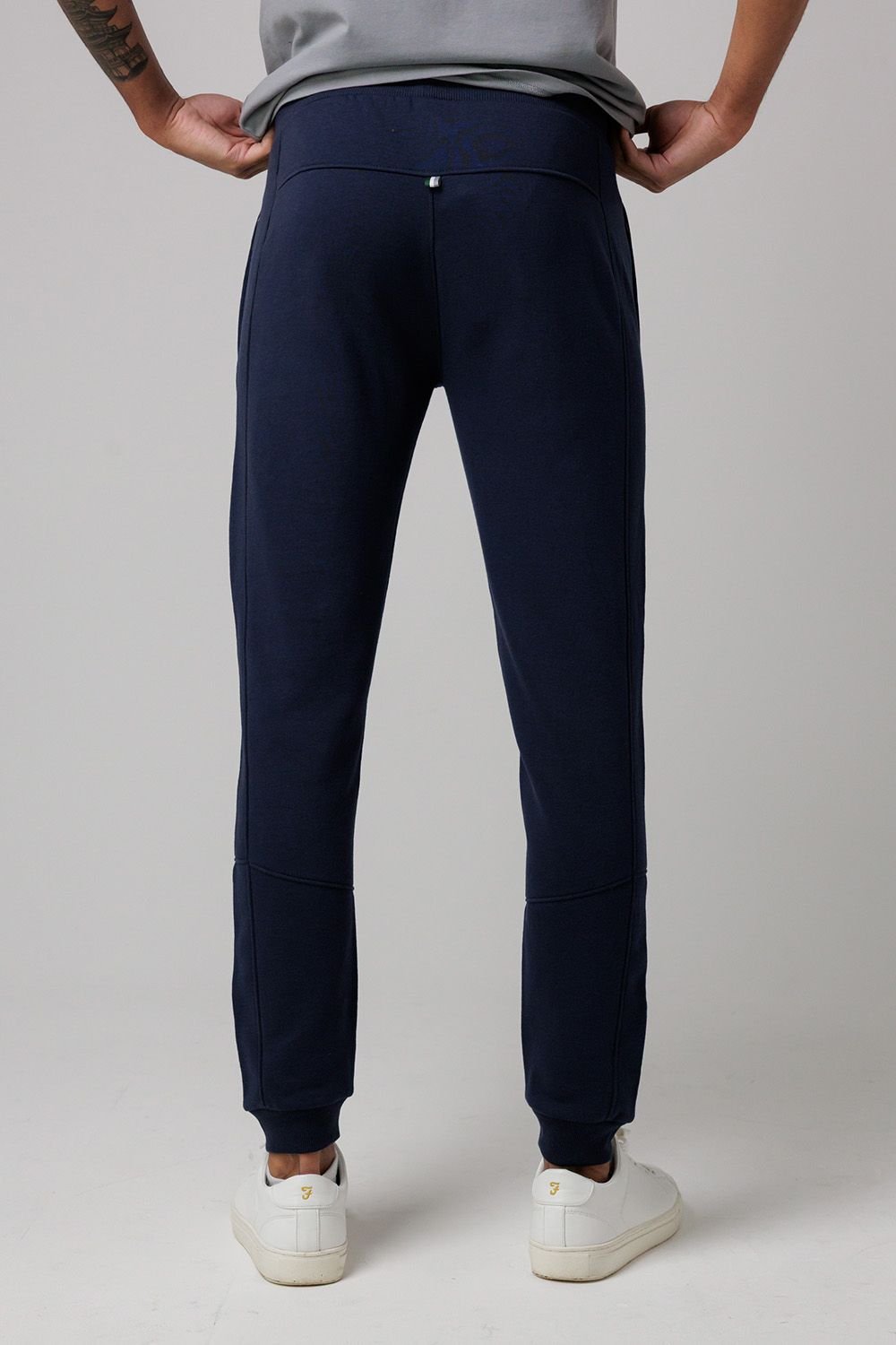 Santa Barbara Polo & Racquet Club Santa Barbara Polo & Racquet Club Men's Cotton Rich Joggers with Zipped Pockets & Drawstring Waist in Navy - 2