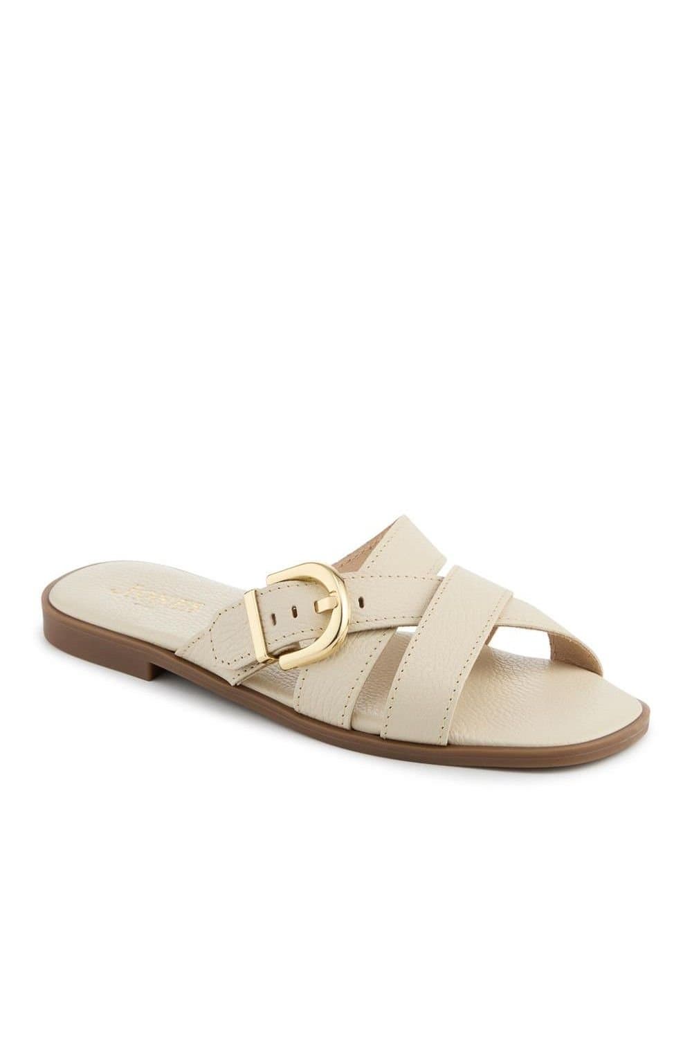 Jones Bootmaker Jones Bootmaker Women's Hylda Smart Suede Leather Mules in Cream
