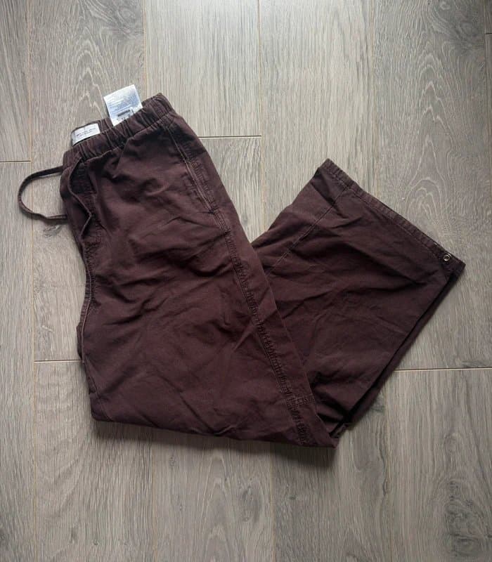 Bershka Bershka baggy wide leg brown trousers