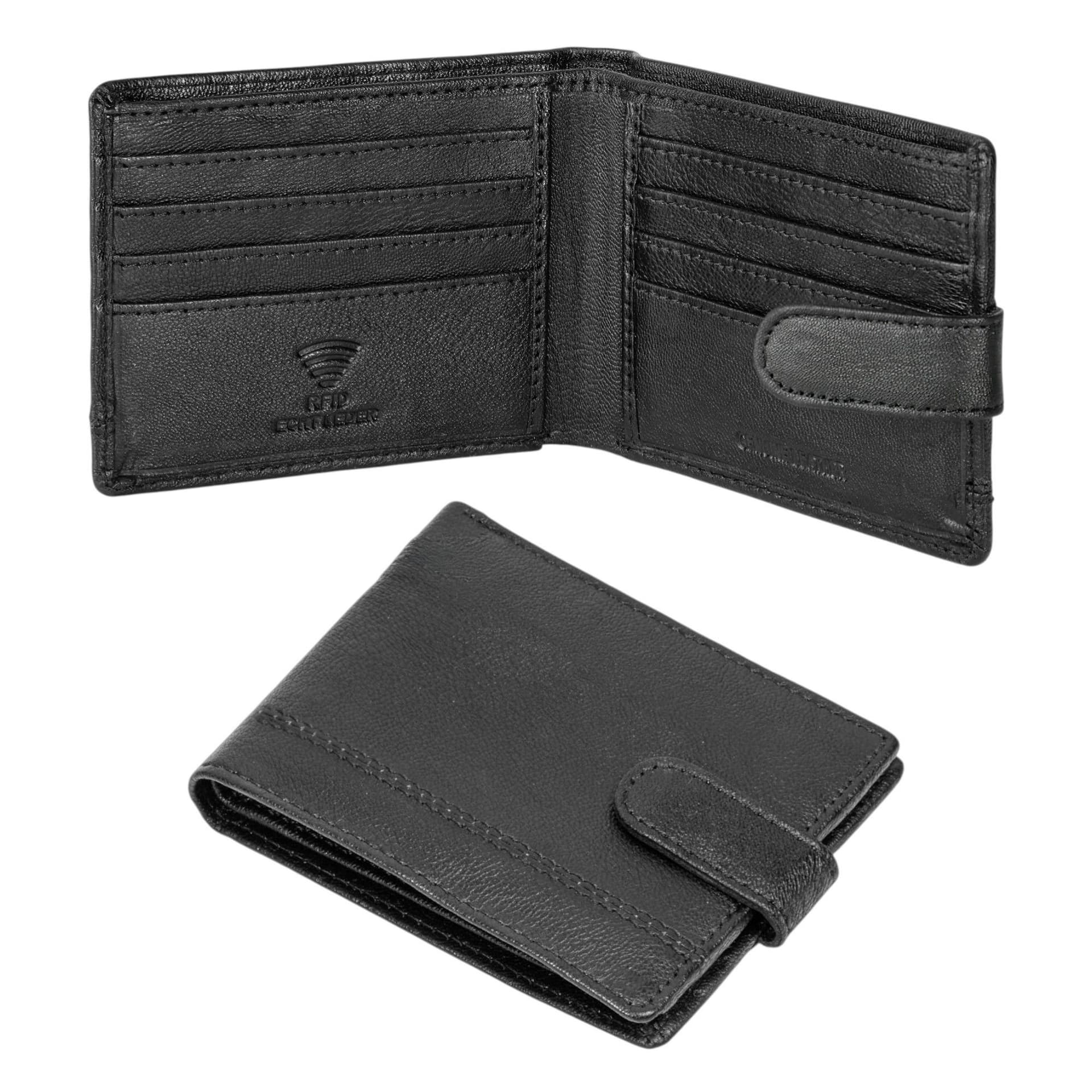 Woodland Leathers Woodland Leathers Men's Men's Leather RFID Slim Bifold Wallet in Black