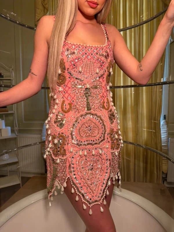 ASOS ASOS luxe pink embellished dress