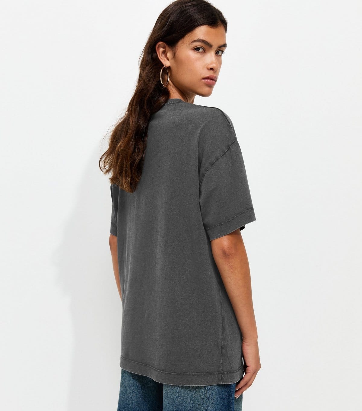 New Look Women's Dark Grey Cotton Leopard Cherry Print Oversized T-Shirt New Look - 4