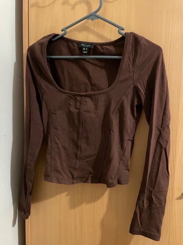 New Look New Look Brown Corset Long Sleeve Top