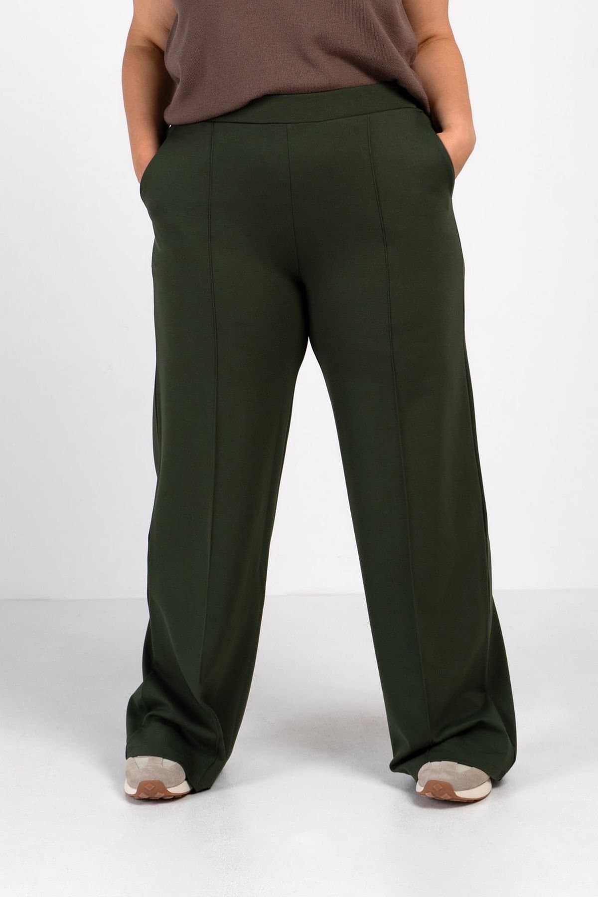 Kettlewell Kettlewell Women's Ponte Wide Leg Pants in Dark Olive