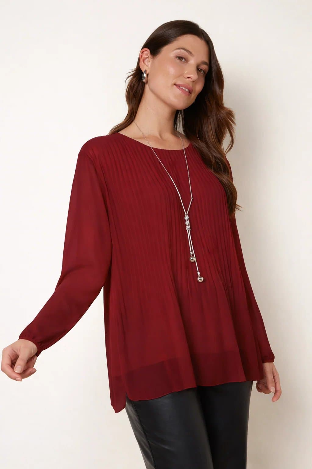 Blue Vanilla Pleated Top