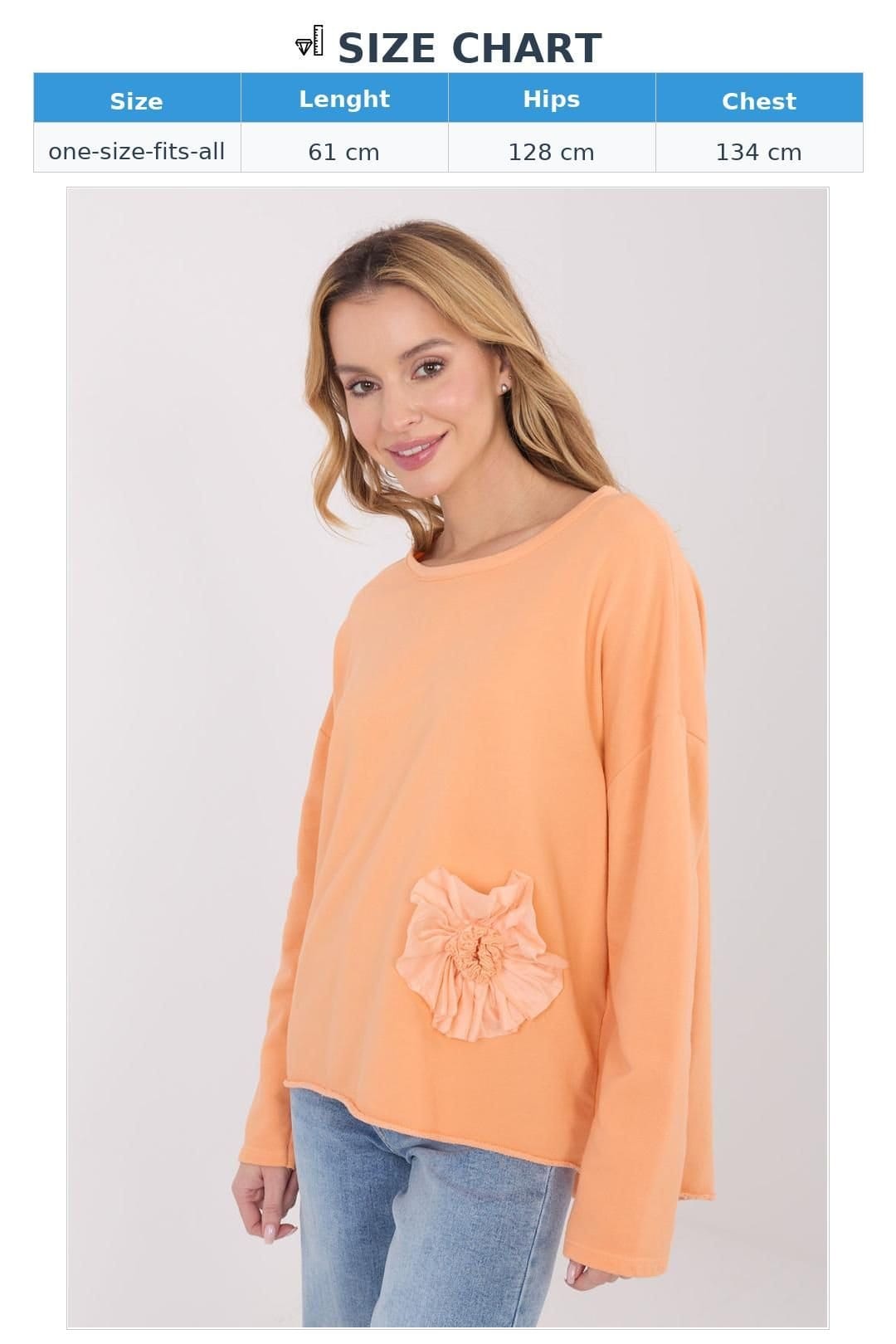Love Lace Love Lace Women's Soft Cotton Polyester Casual Blouse with Flower in Orange - 4