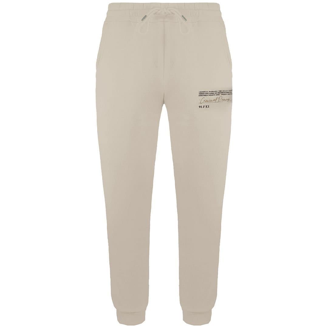 Criminal Damage Criminal Damage Men's Legacy Stretch Waist Sand Cotton Track Pants SAND in Beige